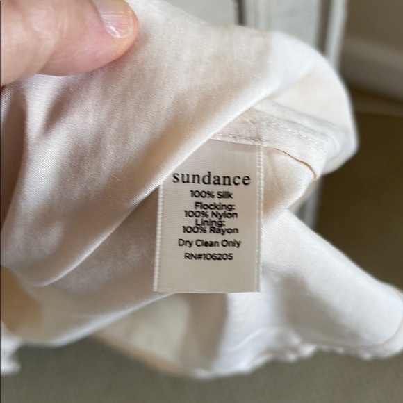 Sundance Cream Smocked Cap Sleeve Blouse - Picture 8 of 8